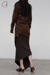 Marc le bihan long net eye skirt 2752 Terre